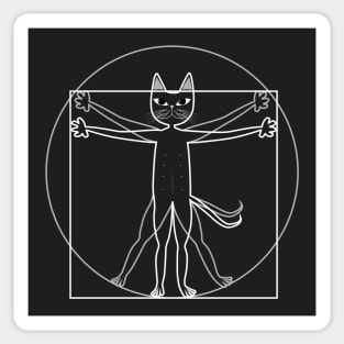 Vitruvian cat Sticker